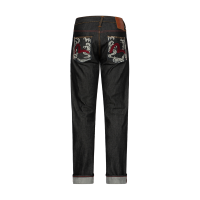 Seagull Textured Embroidery Slim Fit Jeans #2010