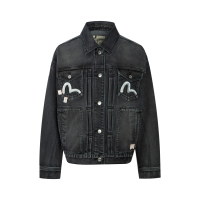Seagull Embroidery with Logo-pattern Panelled Fashion Fit Denim Jacket