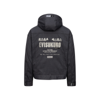 Logo Embroidery Acid Washed Relaxed Fit Padded Jacket