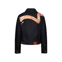 Brocade Seagull and Daicock Applique Regular Fit Denim Jacket
