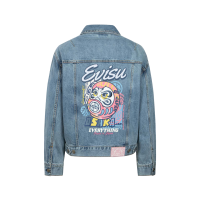 Daruma Applique Loose Fit Denim Jacket
