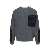 Allover Logo Printed Panel Oversized Sweater