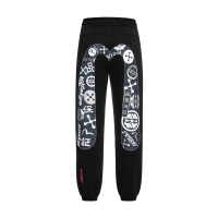 Kamon-pattern Daicock Print Straight Fit Sweatpants