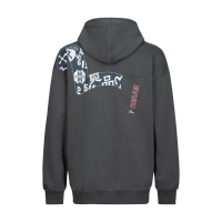 Seagull Print and Logo Embroidery Loose Fit Hoodie