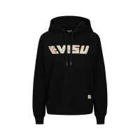 Kamon and Floral-pattern Logo Applique Cropped Hoodie