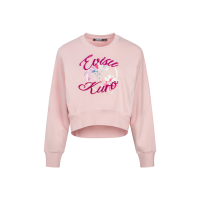 Floral Kamon Print and Logo Jacquard Loose Fit Sweatshirt