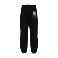 Fair Isle Pattern Kamon Embroidery Color-blocking Straight Fit Sweatpants