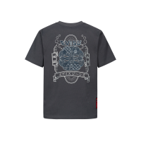 Seagull and Kamon Print with Embroidery Regular Fit T-shirt