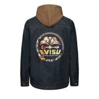 Kamon Applique Relax Fit 2-in-1 Denim Shacket