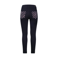 Allover Kamon and Logo-pattern Pocket High-waist Skinny Jeans