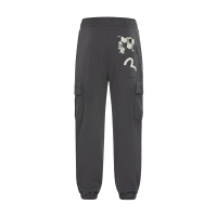 Logo Print Straight Fit Cargo Sweatpants