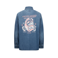 Daruma Print Denim Shirt