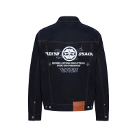 Kamon and Seagull Embroidery Regular Fit Denim Jacket