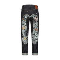 Treasure and Cloud-pattern Daicock Print Carrot Fit Selvedge Denim Jeans #2017