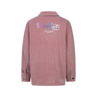 Gradient Shimmering Logo Print Oversized Corduroy Shirt Jacket