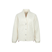 Allover Quilted Seagull and Floral Fashion Fit Jacket