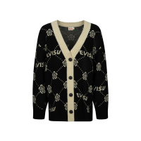 Kamon and Logo Jacquard Loose Fit Cardigan