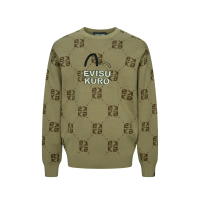 Logo Embroidery Monogram Jacquard Relaxed Fit Sweater