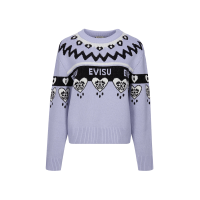 Kamon Heart Jacquard Loose Fit Sweater