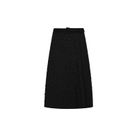 Allover Quilted Seagull and Floral Fashion Fit Skirt