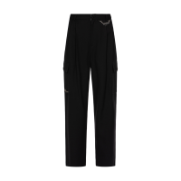 Logo Embossed Metal Plate Wide Leg Pants