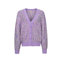 Seagull Embroidery Multi-color Cropped Cardigan