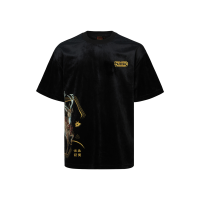 Divine Deer Print and Foil Logo Loose Fit T-shirt