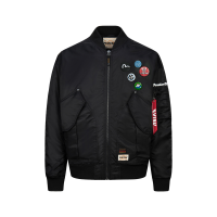 Logo Badges and Seagull Padded Embroidery Loose Fit MA-1 Padded Jacket