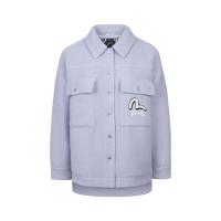 Seagull Applique Fashion Fit Knitted Shirt Jacket