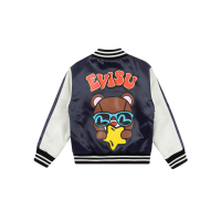 Star Bear Print Regular Fit Padded Souvenir Jacket