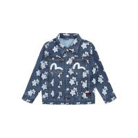 Allover Star Print Regular Fit Denim Jacket