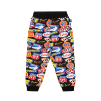 Allover Racing Badge Print Regular Fit Sweatpants
