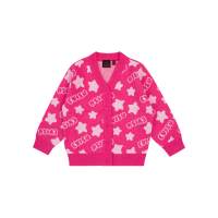 Allover Star and Logo Regular Fit Intarsia-knit Cardigan