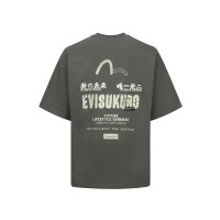 Logo and Slogan Embroidery Oversized Fit T-shirt
