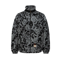 Allover Seagull and Kamon Jacquard Loose Fit Sherpa Jacket