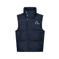 Seagull Applique Loose Fit Denim Down Vest