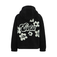 Floral Jacquard Oversized Sherpa Fleece Jacket