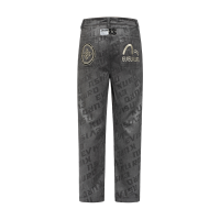 Allover Monogram Embossing Wide-leg Corduroy Pants