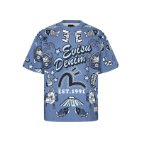 Hyottoko Festival Allover Print Loose Fit T-shirt