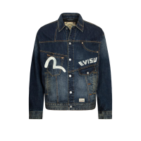 Daicock Print Loose Fit Deconstructed Denim Jacket