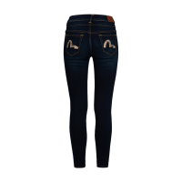 Floral-Pattern Seagull Embroidery High-Waist Skinny Jeans