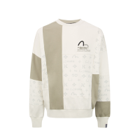 Monogram Print Colorblock Sweatshirt