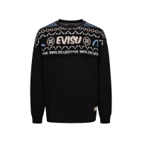 Fair Isle Pattern Knit-panelled Relax Fit Sweatshirt