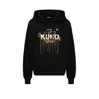 Gradient Dripping Logo Print Hoodie