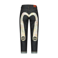 Brocade Inserted Daicock and Kamon Relax Fit Jeans