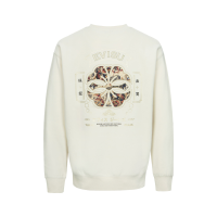 Seagull and Kamon Brocade Applique Relax Fit Sweatshirt