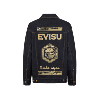 Brocade Kamon Embroidered Oversized Denim Jacket