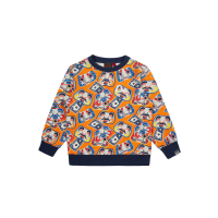 Allover Daruma Mask and Banknote Print Sweatshirt