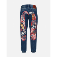 Godhead and Ebisu Flag-patterned Daicock Denim Jogger Pants