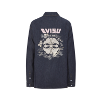 Brocade Kamon Print Denim Shirt